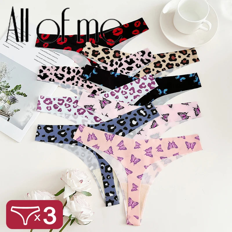 3-Pcs Sexy Colorful G-String Set – Seamless Low-Rise Bikini Thongs for Women (S-XL)