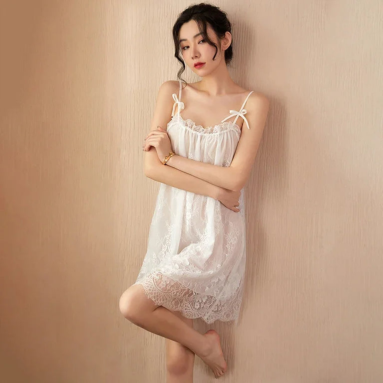Women’s Lace Sling Nightdress | Sexy Sleeveless Summer Nightgown