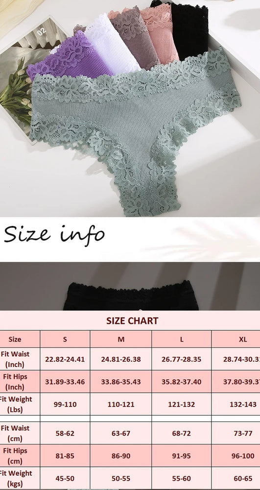 Comfort Cotton Brazilian Thongs (20-Pack) – Low-Rise Seamless Lace G-Strings