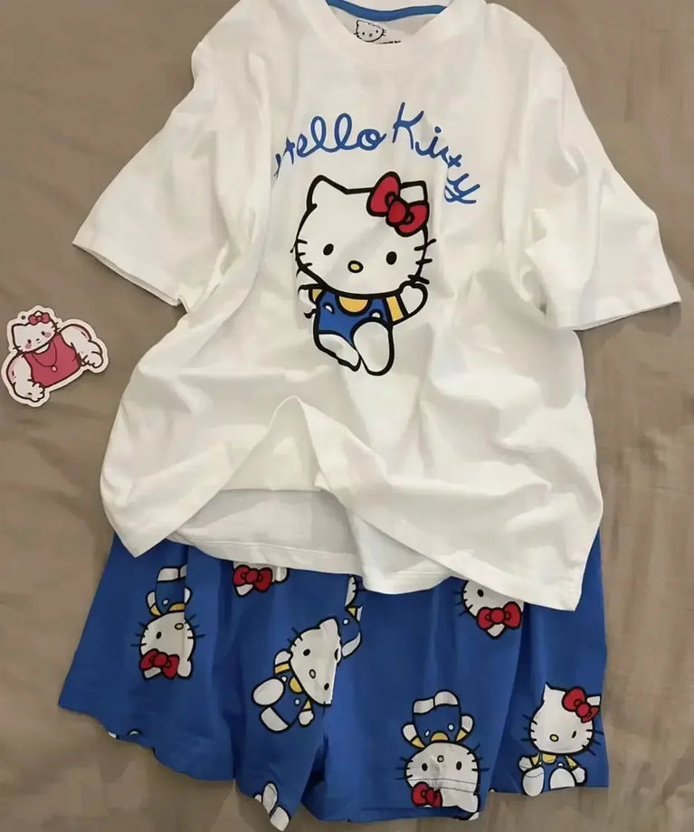 Hello Kitty Summer Pajama Set | Cute Cartoon Short-Sleeve Specifications