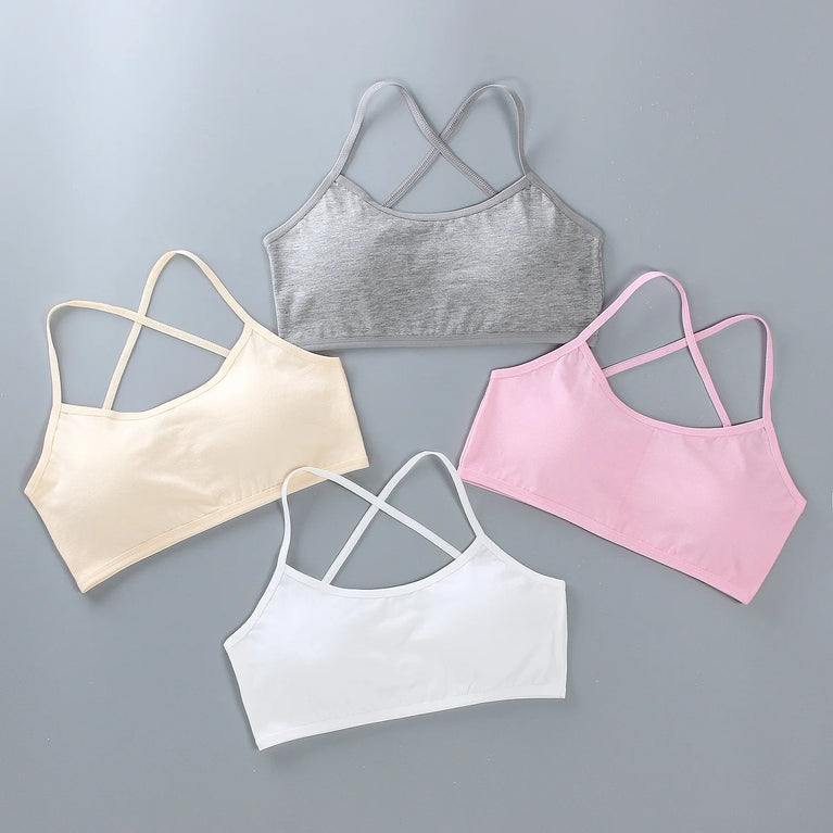 3-Pack Cotton Training Bras | Soft Teen First Camisole