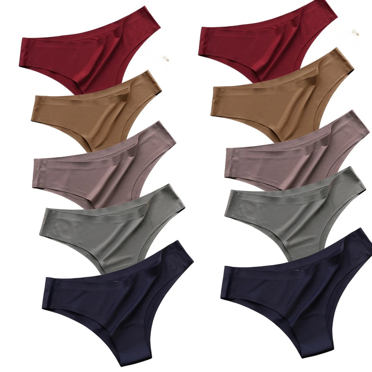 Seamless Ice Silk Briefs (10-Pack) – Low-Rise Ultra-Thin Performance Panties