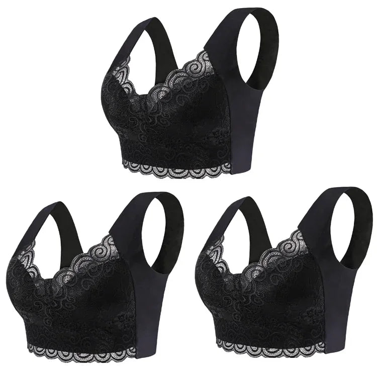 Ice Silk Seamless Lace Bralette | Wire-Free Vest Support