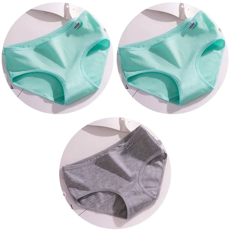 3pc Mid-Rise Cotton Briefs | Breathable Plus Size Comfort Set