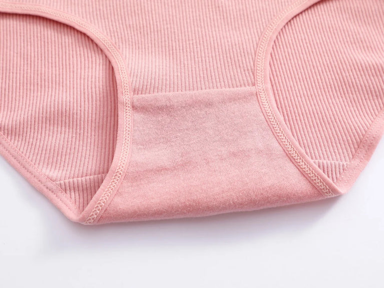 6pc Seamless Cotton Briefs | High-Waist Striped Set