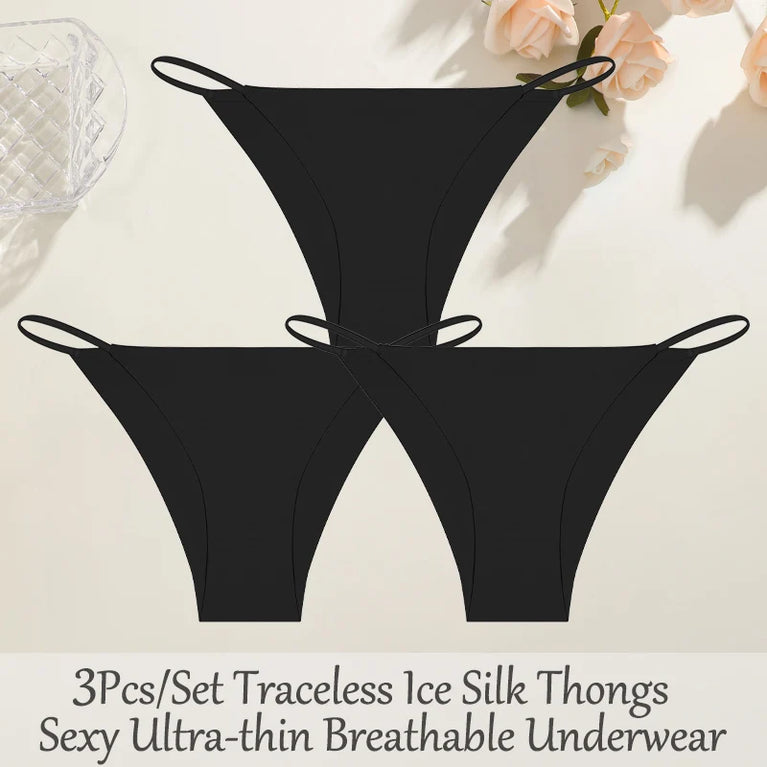 3pc Bikini Set | Low-Waist Traceless Brazilian Briefs