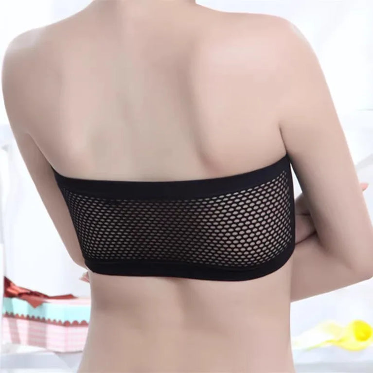 Seamless Mesh Strapless Bra | Sweatproof Summer Crop Top