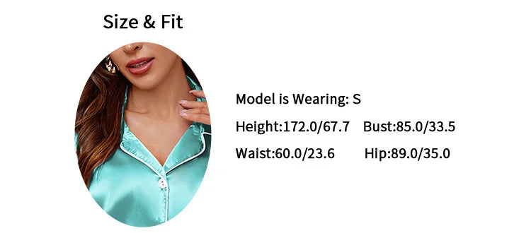 Luxury Satin Pajama Set | Short Sleeve Lapel Home Suit