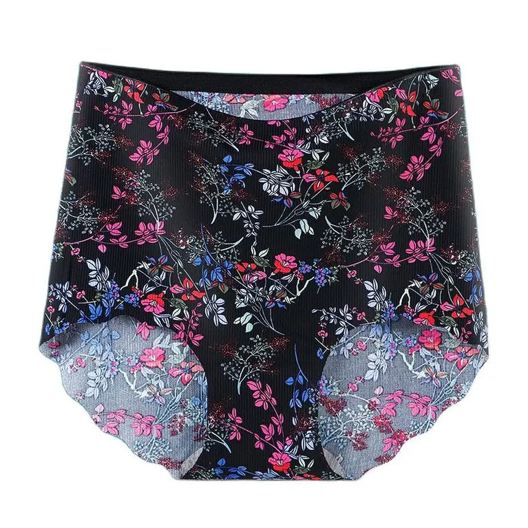 New Women’s Ice Silk Seamless High-Waist Briefs – Breathable Abdomen & Hip Shapewear