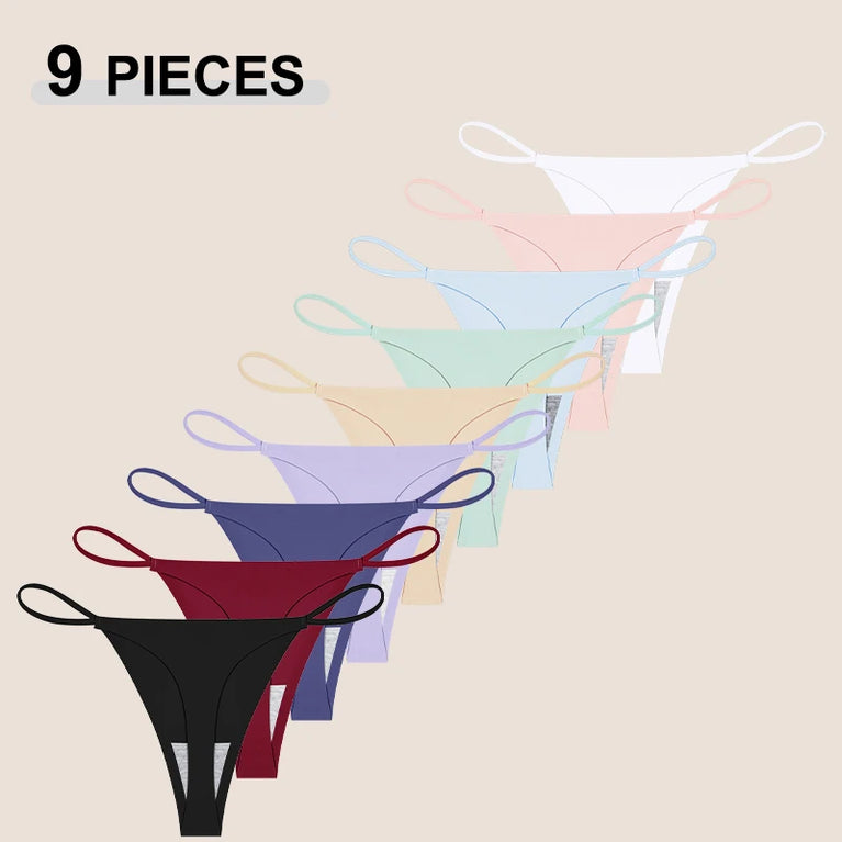 9pc Ice Silk Thongs | Traceless Ultra-Thin G-Strings