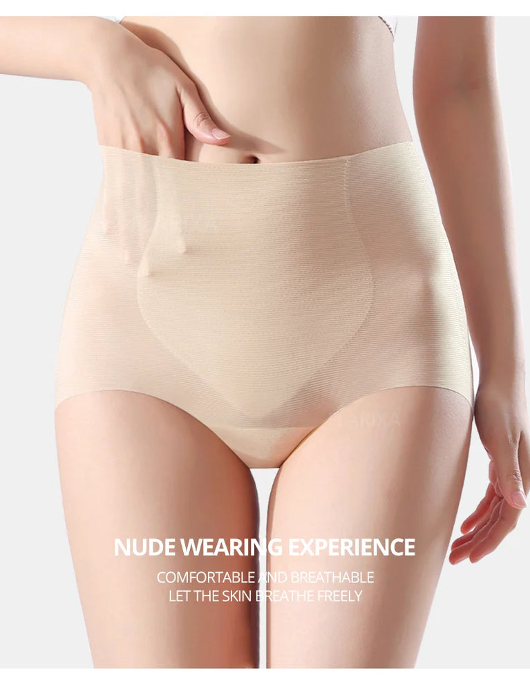 Seamless High-Waist Briefs (3-Pack) – Breathable Ice Silk & Silk Protein Shapewear