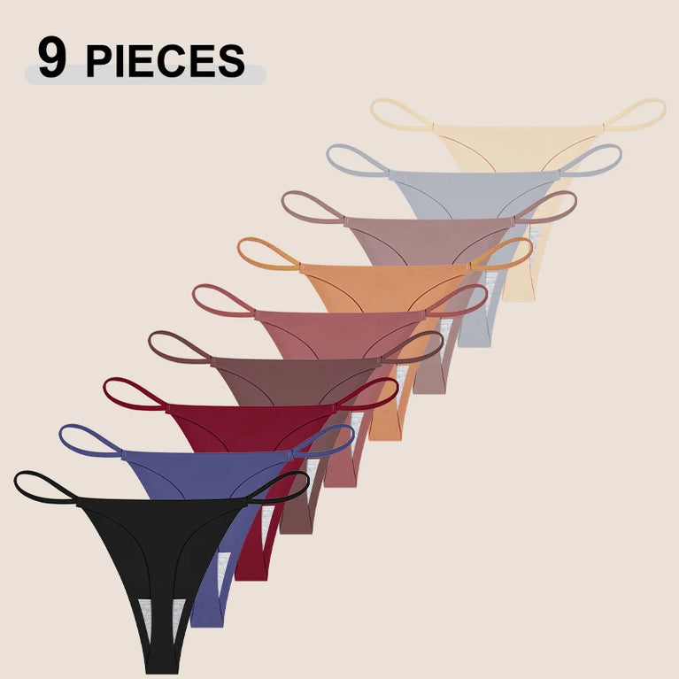 9pc Ice Silk Thongs | Traceless Ultra-Thin G-Strings