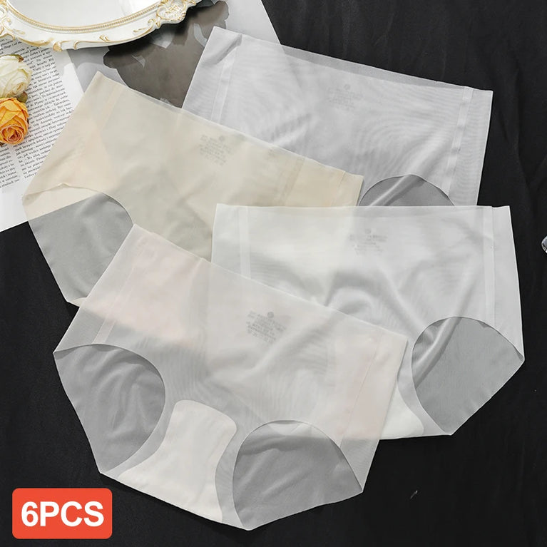 6pc Ice Silk Seamless Briefs | Ultra-Thin Quick-Dry