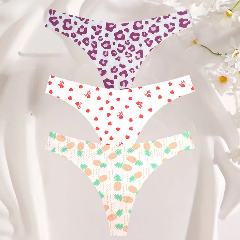 3-Pcs Sexy Colorful G-String Set – Seamless Low-Rise Bikini Thongs for Women (S-XL)