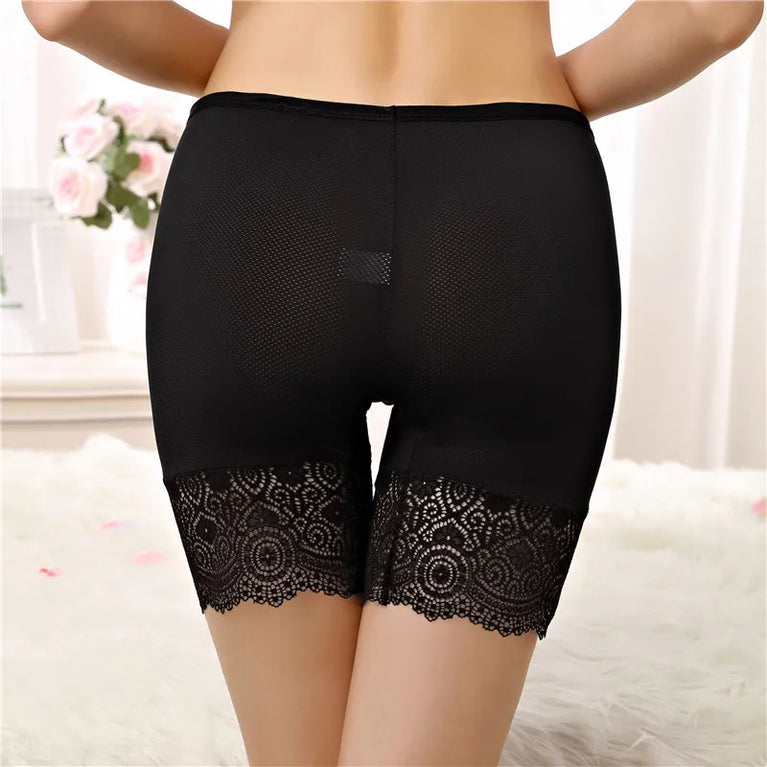 Seamless Lace Safety Shorts | High-Waist Anti-Chafing Boxers
