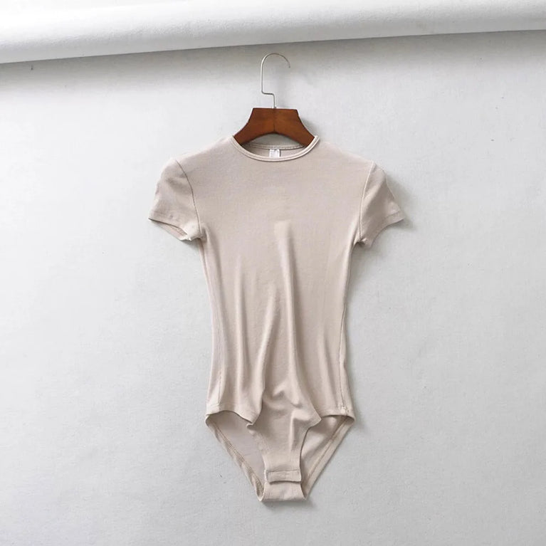 Button-Detail Short Sleeve Bodysuit | Sexy Slim-Fit Summer Romper