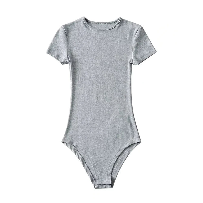 Button-Detail Short Sleeve Bodysuit | Sexy Slim-Fit Summer Romper