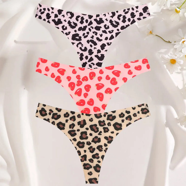 3-Pcs Sexy Colorful G-String Set – Seamless Low-Rise Bikini Thongs for Women (S-XL)