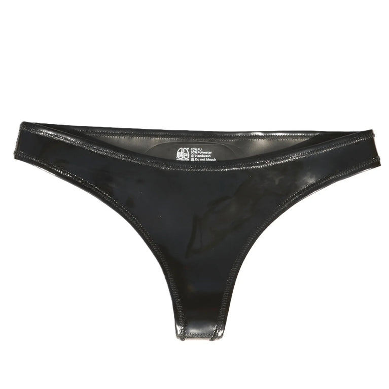 Reversible PU Leather Bikini Briefs – Wet Look Shiny & Matte Dual-Finish Low-Rise Sexy Panties