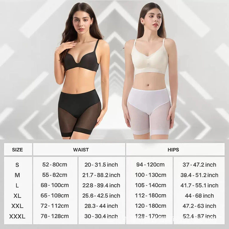Women's Seamless Safety Shorts – High-Waist Anti-Friction Mesh Panties