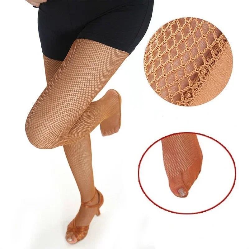 Professional Latin Dance Tights | Hard Yarn Fishnet Stockings