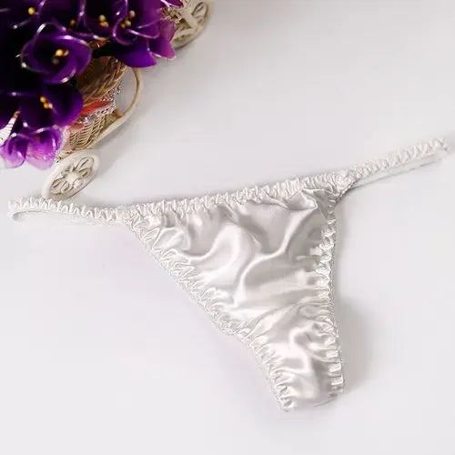 100% Pure Mulberry Silk G-String – Breathable Low-Rise Luxury Thong for Women