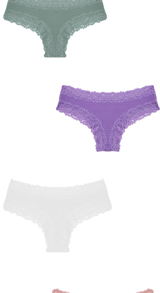 Comfort Cotton Brazilian Thongs (20-Pack) – Low-Rise Seamless Lace G-Strings