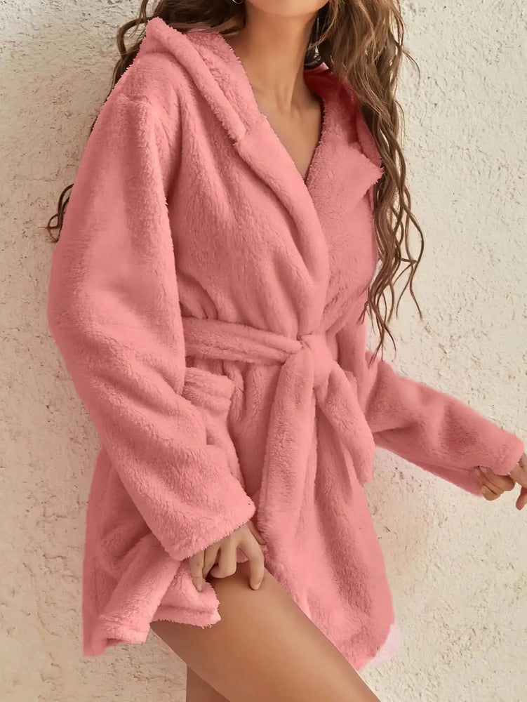 Women’s Thick Hooded Fleece Robe | Cozy Winter Bathrobe