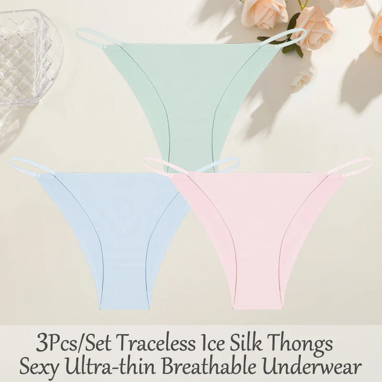 3pc Bikini Set | Low-Waist Traceless Brazilian Briefs