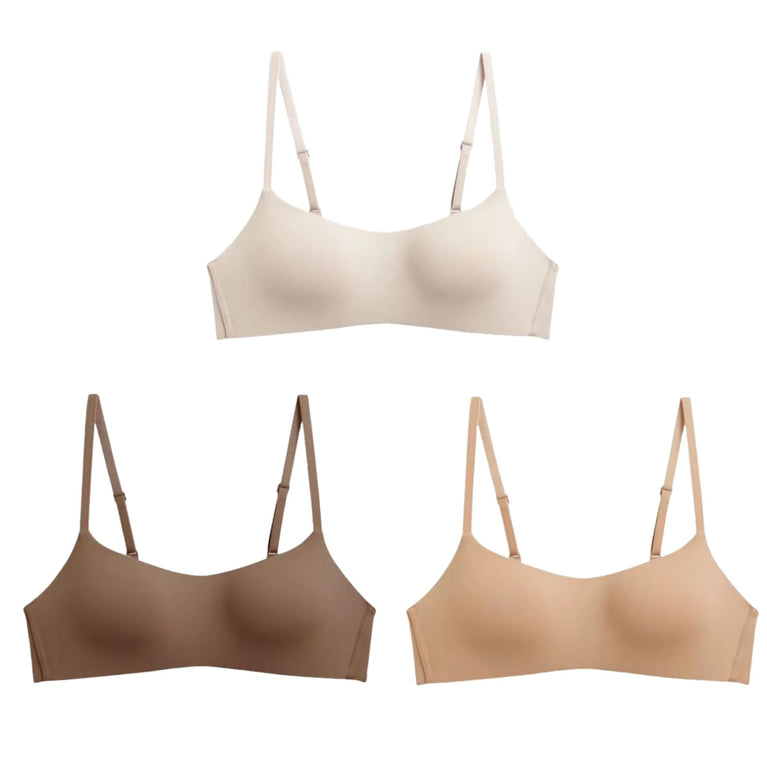 Seamless Half-Cup Bra – Wireless Lift & Convertible Support