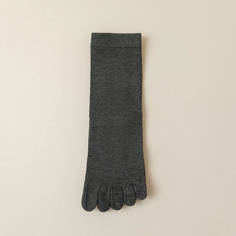 Women Cotton Five Toe Breathable Middle Tube Casual Socks