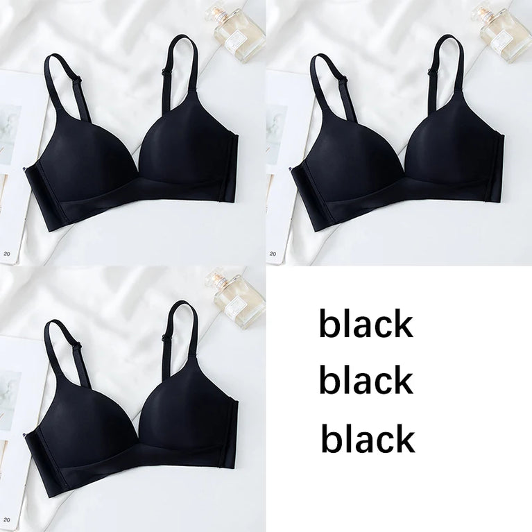 FallSweet 3PCS Seamless Push-Up Bra | Wireless Glossy Comfort