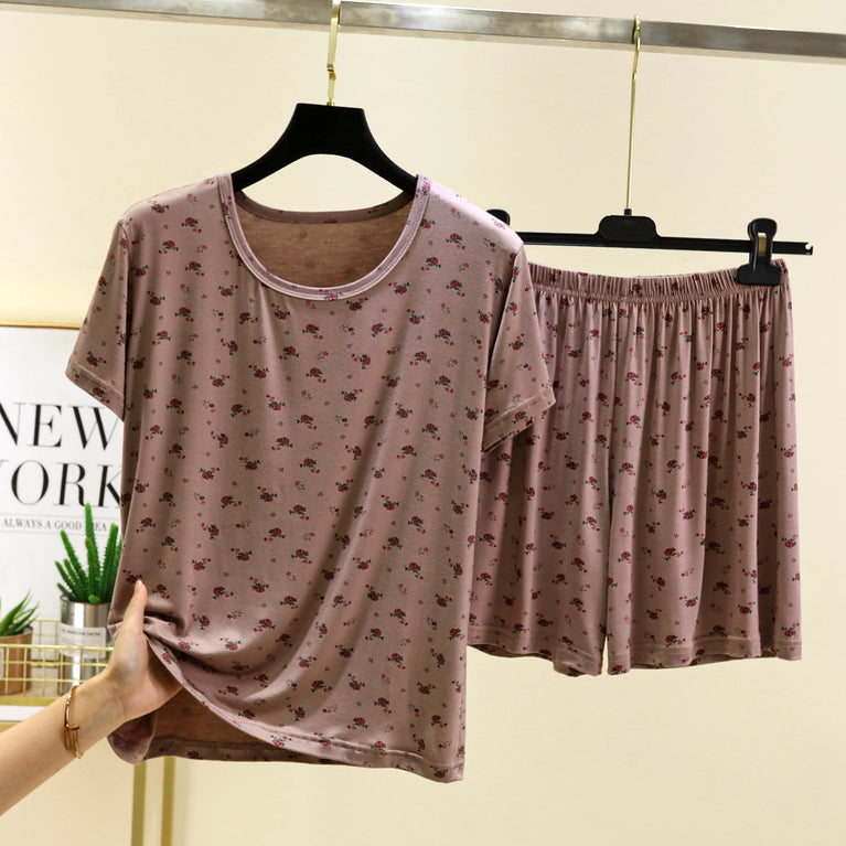 Women’s Modal Floral Pajama Set | Short Sleeve & Shorts