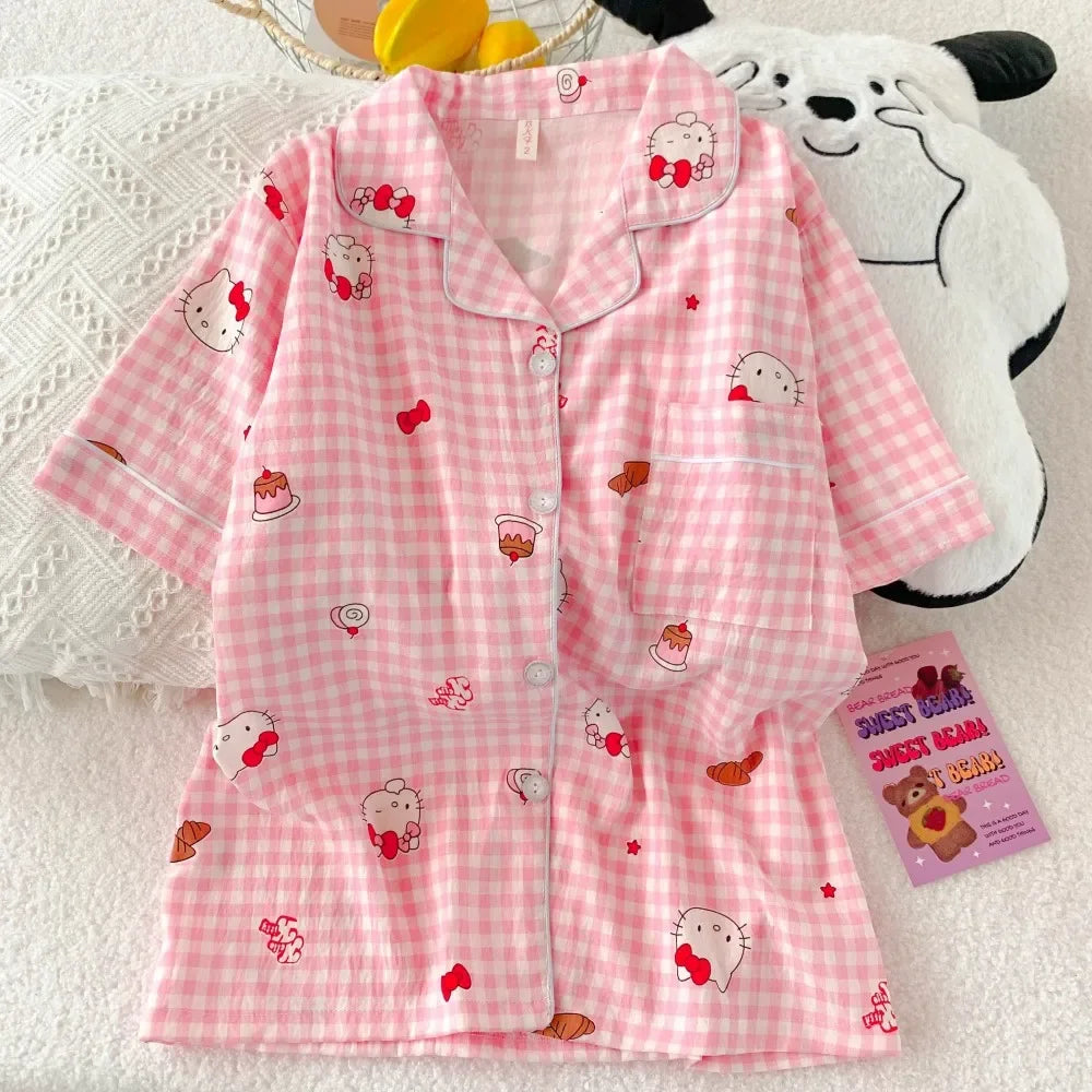 Hello Kitty Anime Pajamas | Cute Short-Sleeve & Shorts Set