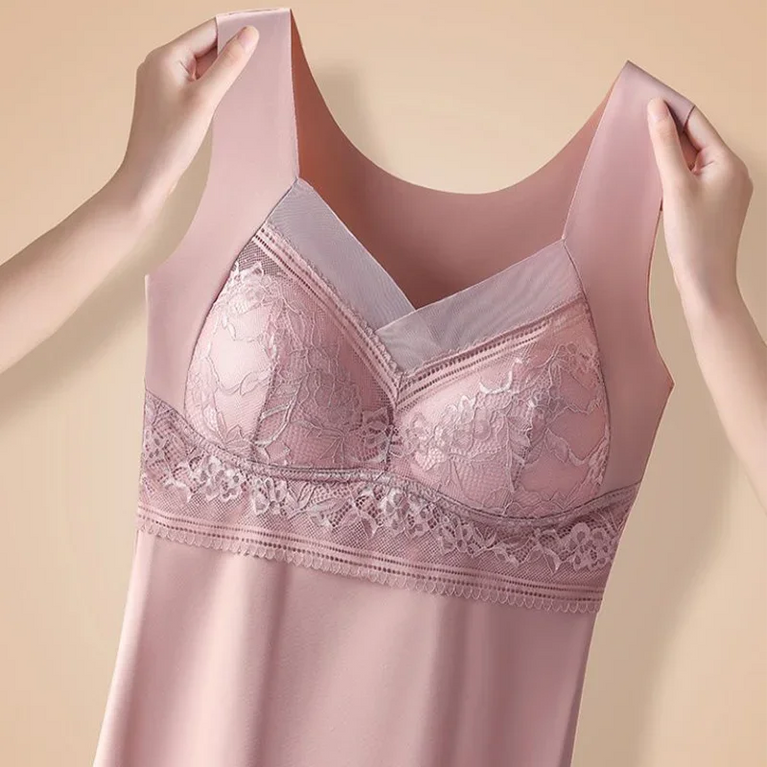 1pcs Woman Thermal Underwear Thermo Lingerie Winter Soft Warm Top Wear Thermo Vest Undershirt Intimate Lace with Bra Padded
