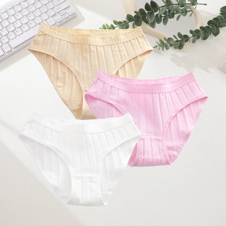 3pc Breathable Cotton Briefs | Low-Waist Dopamine Summer Set