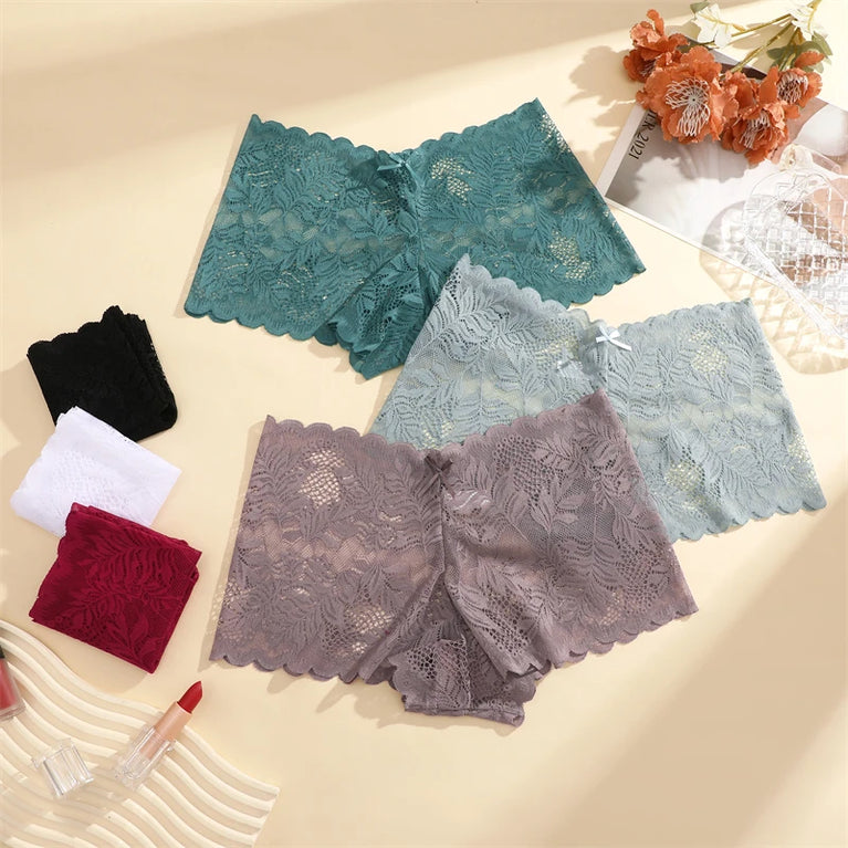 6pc Floral Lace Boyshorts | Sexy Low-Waist Briefs