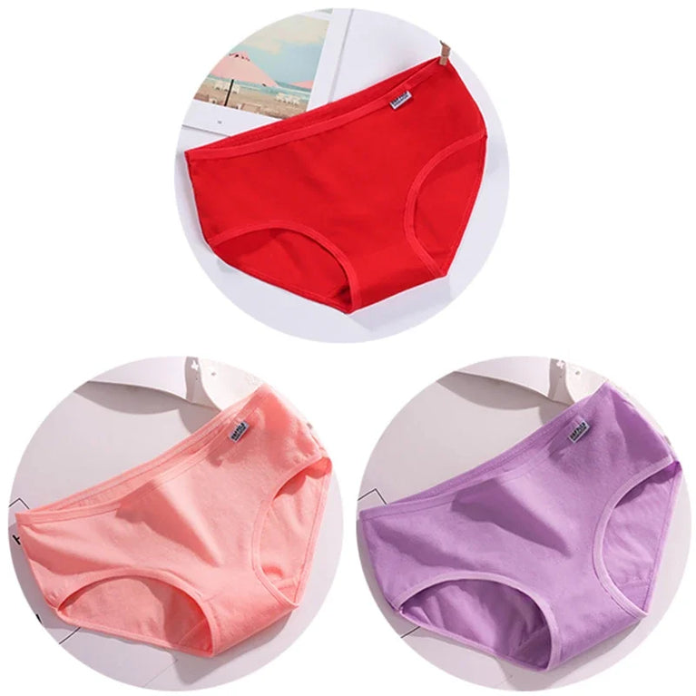 3pc Mid-Rise Cotton Briefs | Breathable Plus Size Comfort Set