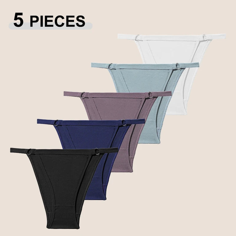 Seamless Cotton Bikini Briefs (6-Pack) – Low-Rise Adjustable Brazilian Panties