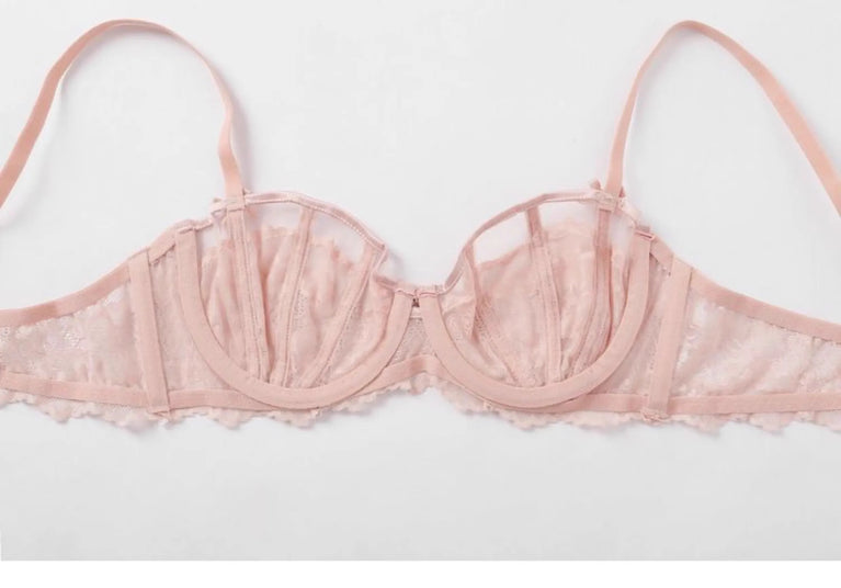 French Floral Lace Bra Set | Ultra-Thin Underwire Minimiser