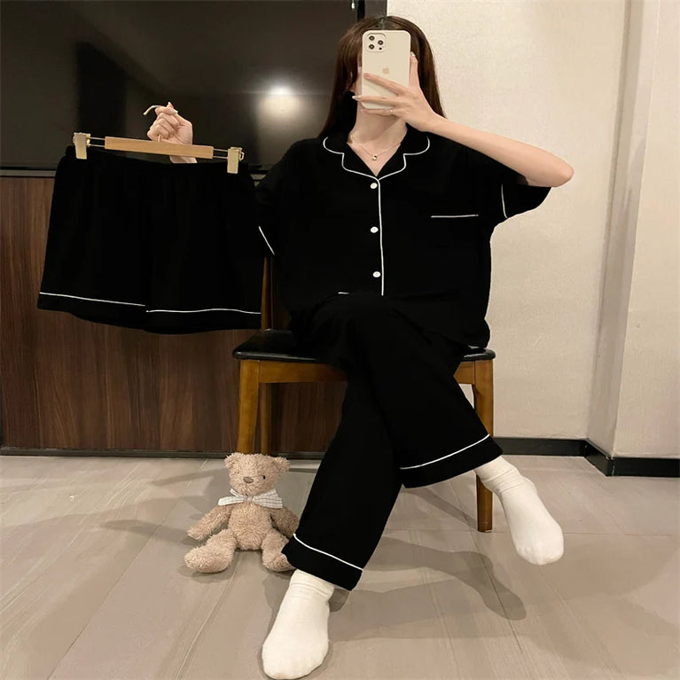 Unisex 3pc Cotton Home Clothes Set | Summer Casual Loungewear