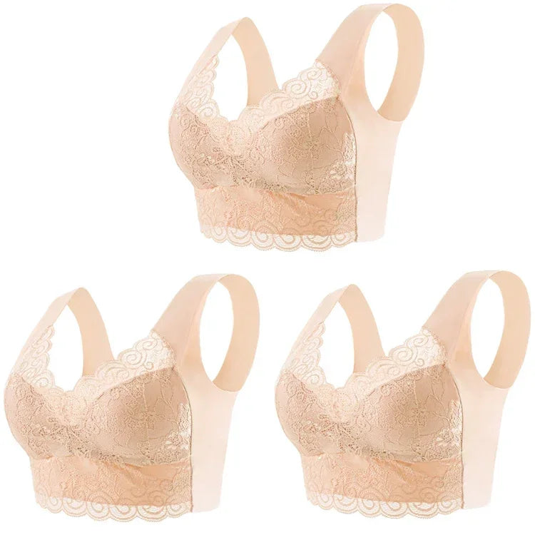 Ice Silk Seamless Lace Bralette | Wire-Free Vest Support