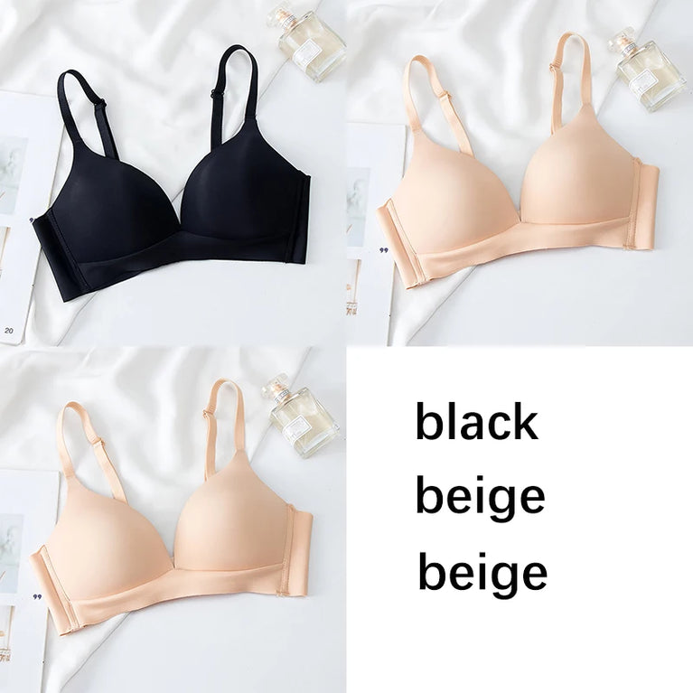 FallSweet 3PCS Seamless Push-Up Bra | Wireless Glossy Comfort