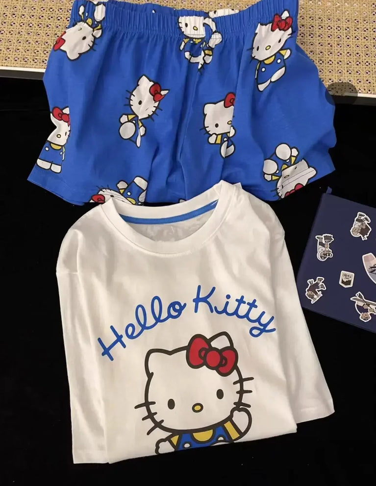 Hello Kitty Summer Pajama Set | Cute Cartoon Short-Sleeve Specifications