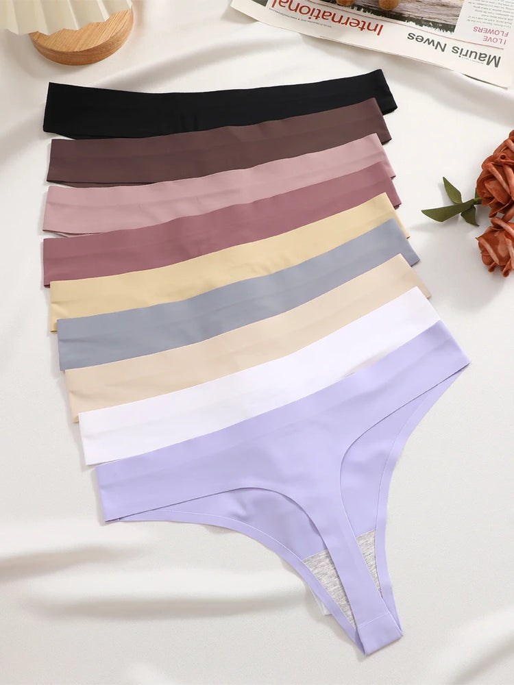 Ice Silk Seamless Thongs (6-Pack) – Low-Rise Breathable G-Strings
