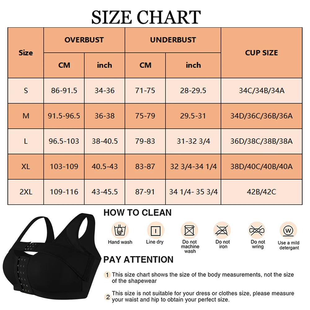Wireless Front-Closure Support Bra | Posture Corrector Vest