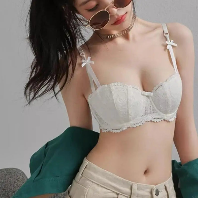 Balconette Lace Shelf Bra | Low-Cut Underwire Push-Up Duo