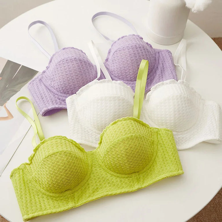 French 1/2 Cup Push-Up Bra Set | Fluorescent Lace Lingerie