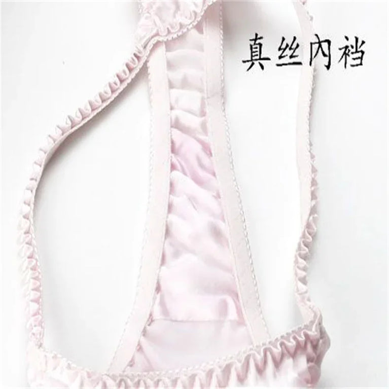 100% Pure Mulberry Silk G-String – Breathable Low-Rise Luxury Thong for Women