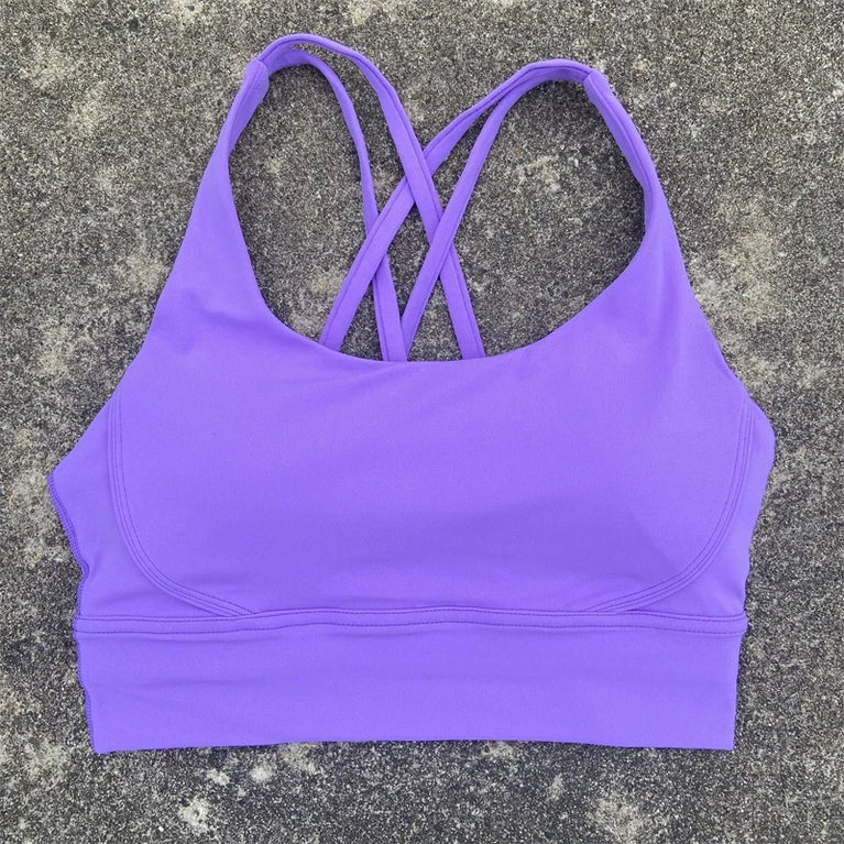 High-Support Cross-Strap Sports Bra | Professional Yoga Vest